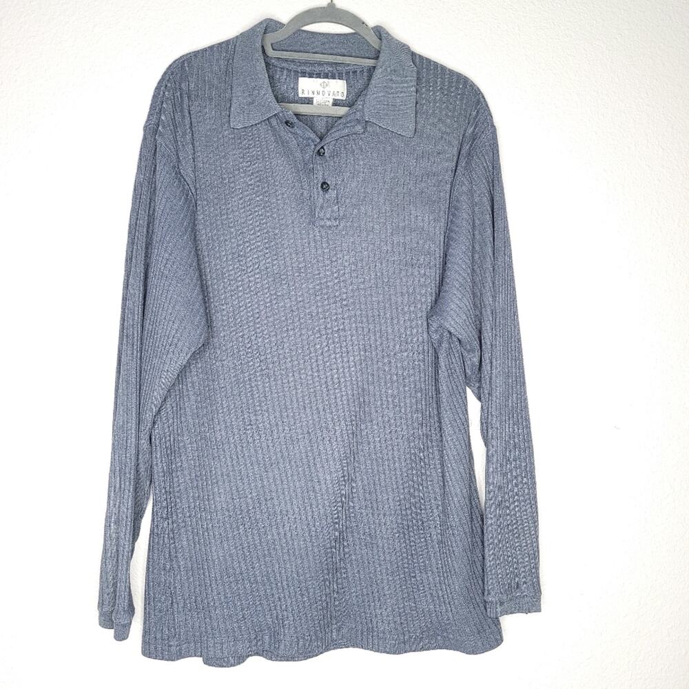 Rinnovato Ribbed Long Sleeve Sweater Shirt, Large